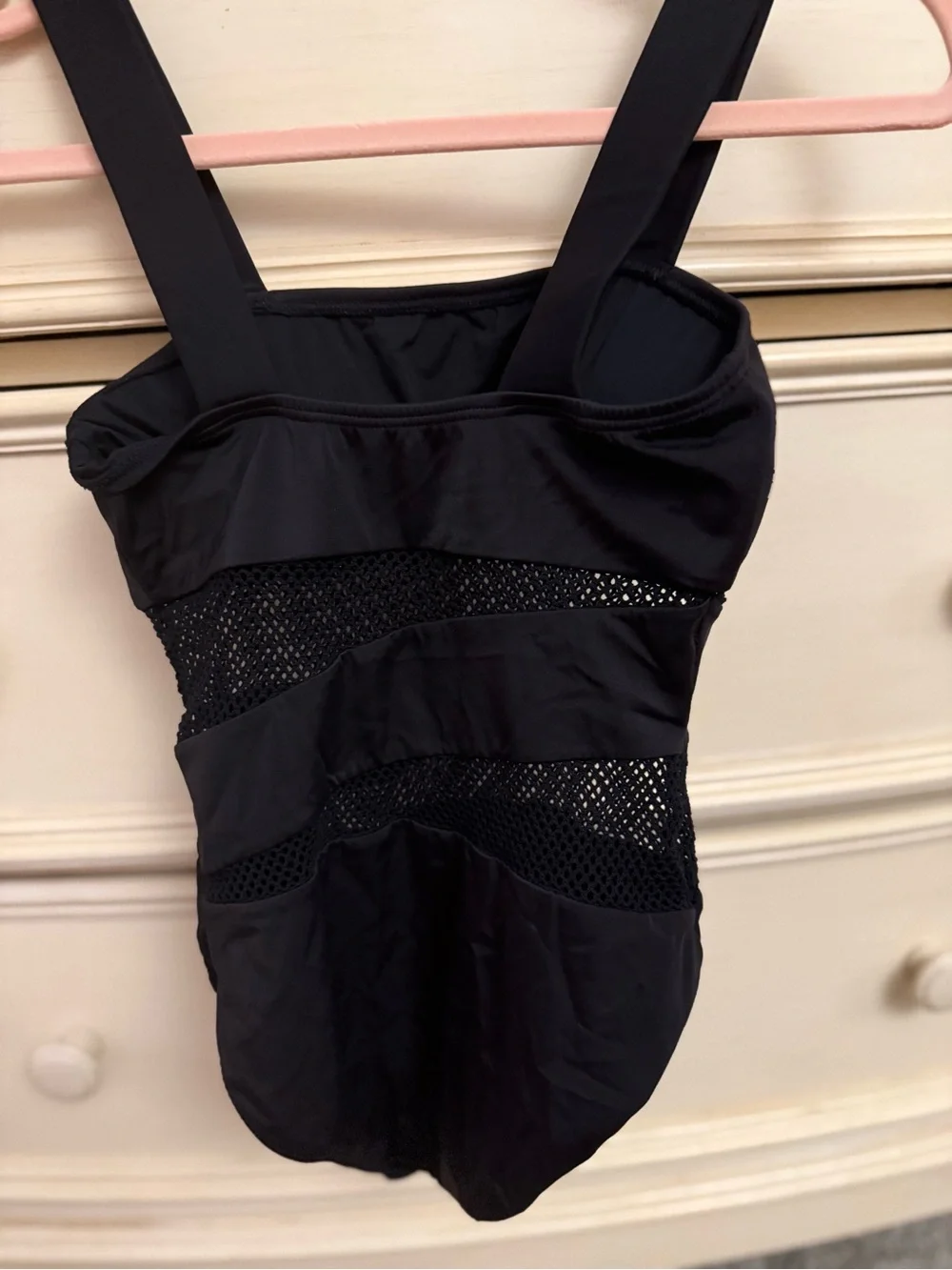 DKNY Black One-Piece Swimsuit with Mesh Insets - Picture 6 of 9
